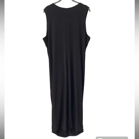 NWT Fashion To Figure Deep V Ruffle Front Black Dress Sz:1X - Picture 2 of 6